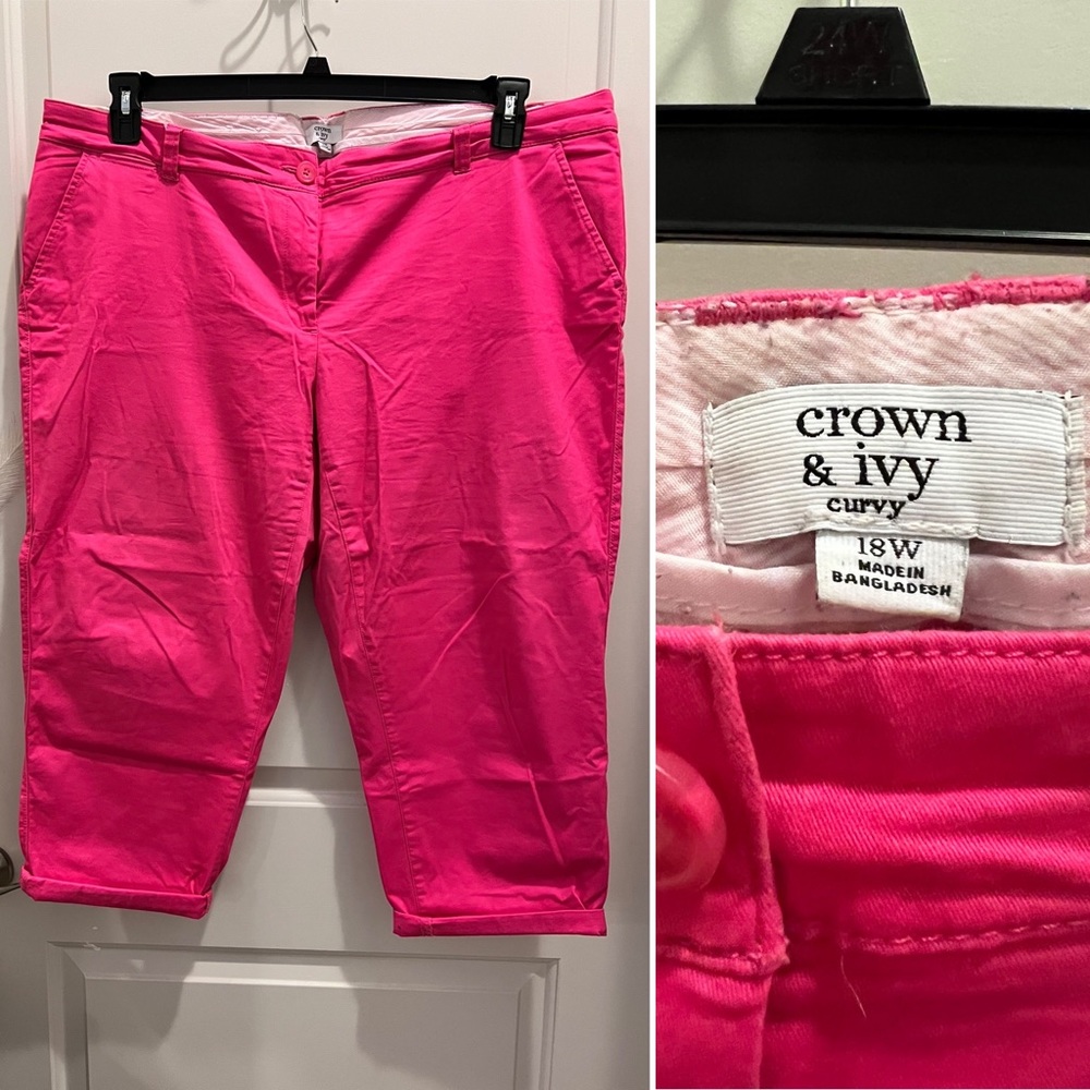 Crown & Ivy: Pink Capris, Women Size 18W